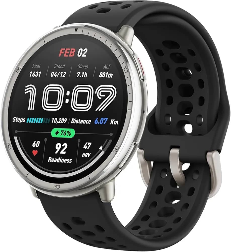 Amazfit Active 2 Smart Watch 44 mm, AI, Voice Control, GPS and Maps Included, 10 Day Battery, 160+ Sports Modes, 5 ATM Water Resistant for Android and iPhone, Black