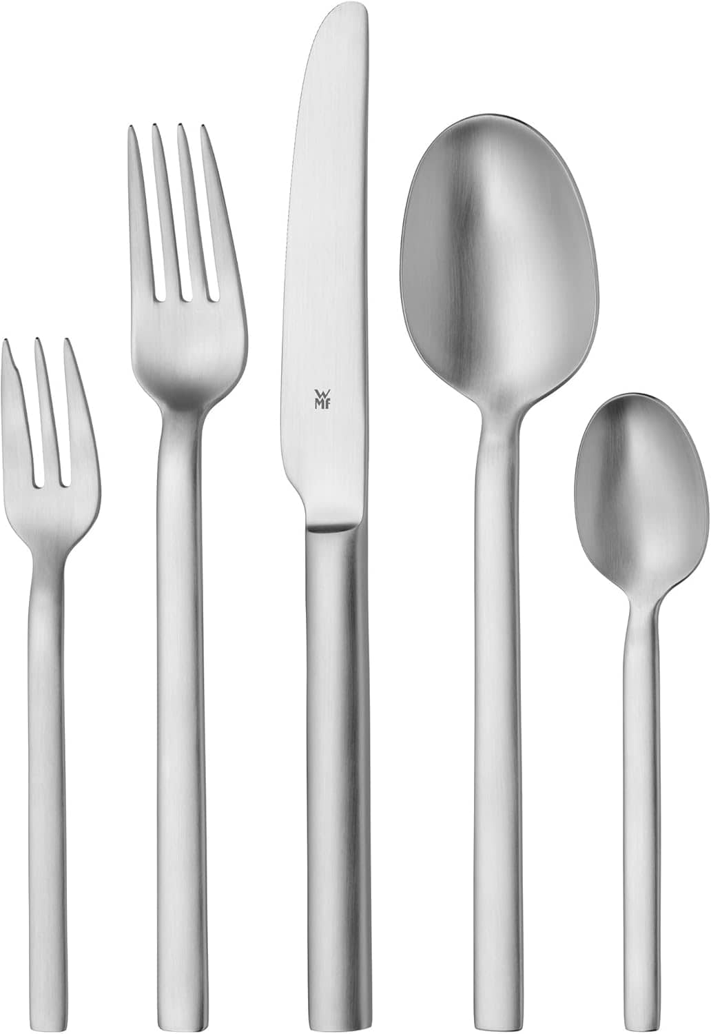 WMF Alteo 30 Piece Cutlery Set for 6 People with Spoon, Fork, Knife, Coffee Spoon and Dessert Fork, Cromargan Stainless Steel, Matte Finish, Dishwasher Safe