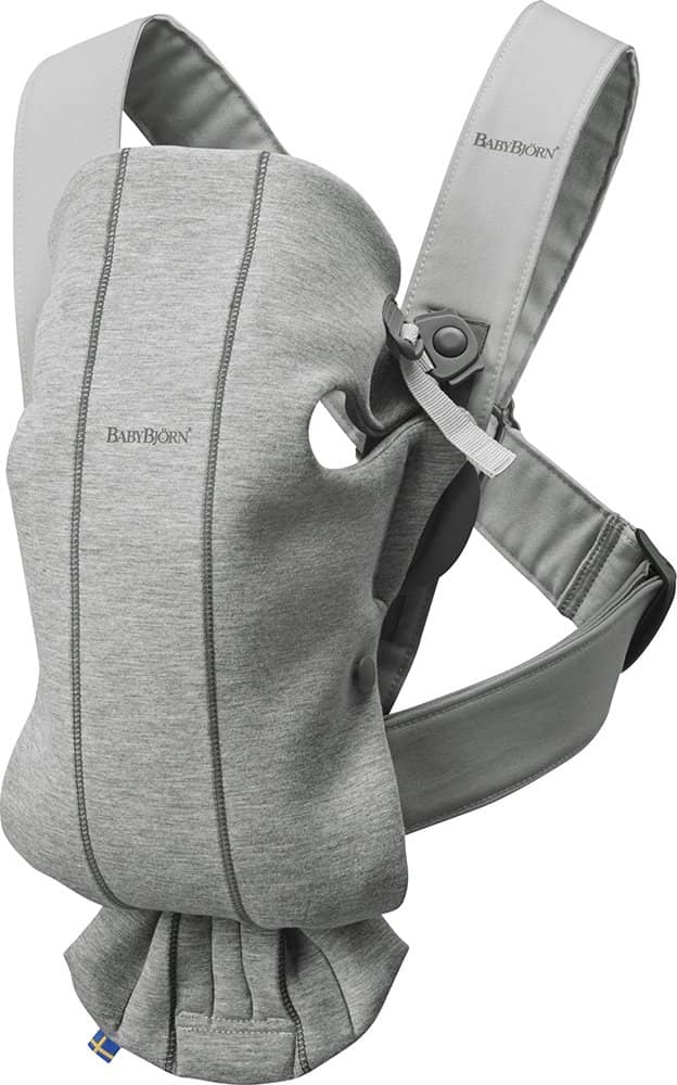 BabyBjörn Baby Carrier Mini, Light Gray, 3D Jersey | Infant Carrier (7-25 lbs), Ergonomic, Easy-to-Use