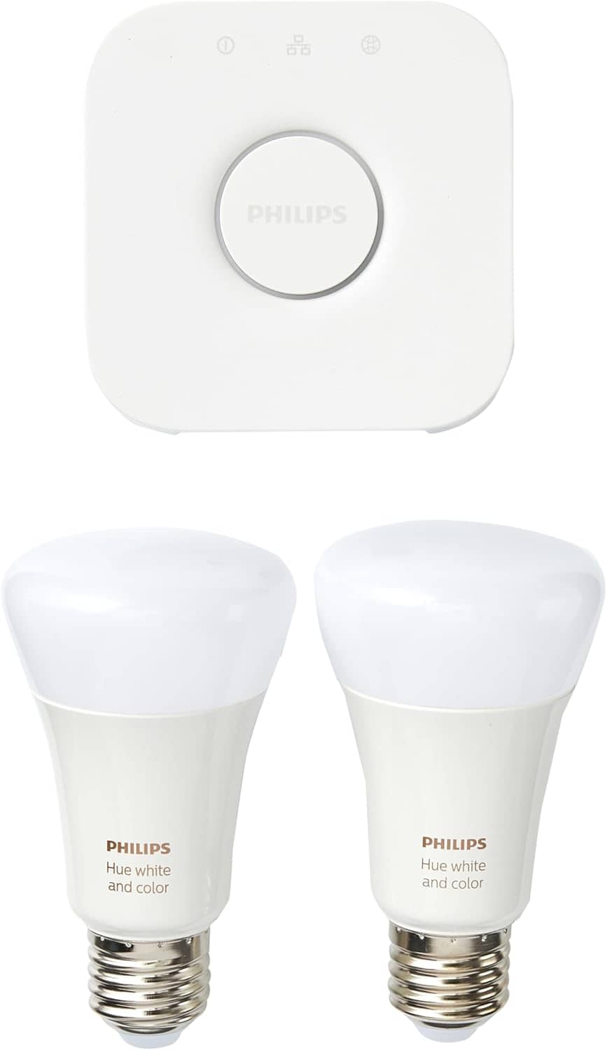 Philips Hue White & Color Ambiance Starter Set of 2 Lamps, Plastic, 19 W, White