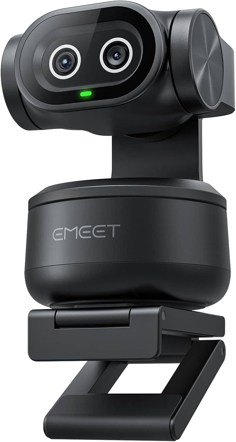 EMEET PIXY Dual-Camera AI-Powered PTZ Camera 4K, AI Tracking, PDAF&AI Autofocus 0.2s, 1/2.55'' Sony Sensor, 3 Mics, Presets, Gesture Control, 4K Webcam for Streaming and OBS/Twitch/Switch 2 Compatible