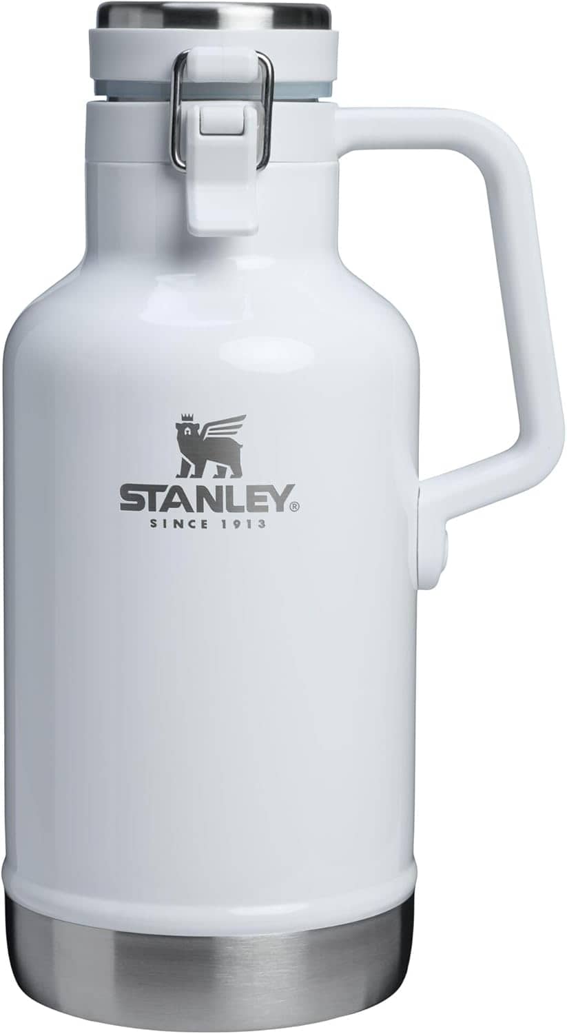 Stanley Classic Easy-Pour Growler 64 oz | Keeps Beer Cold or Coffee Hot | Leakproof Steel Lined Lid and Easy to Carry Handle | Insulated Stainless Steel | BPA-Free | Frost Gloss