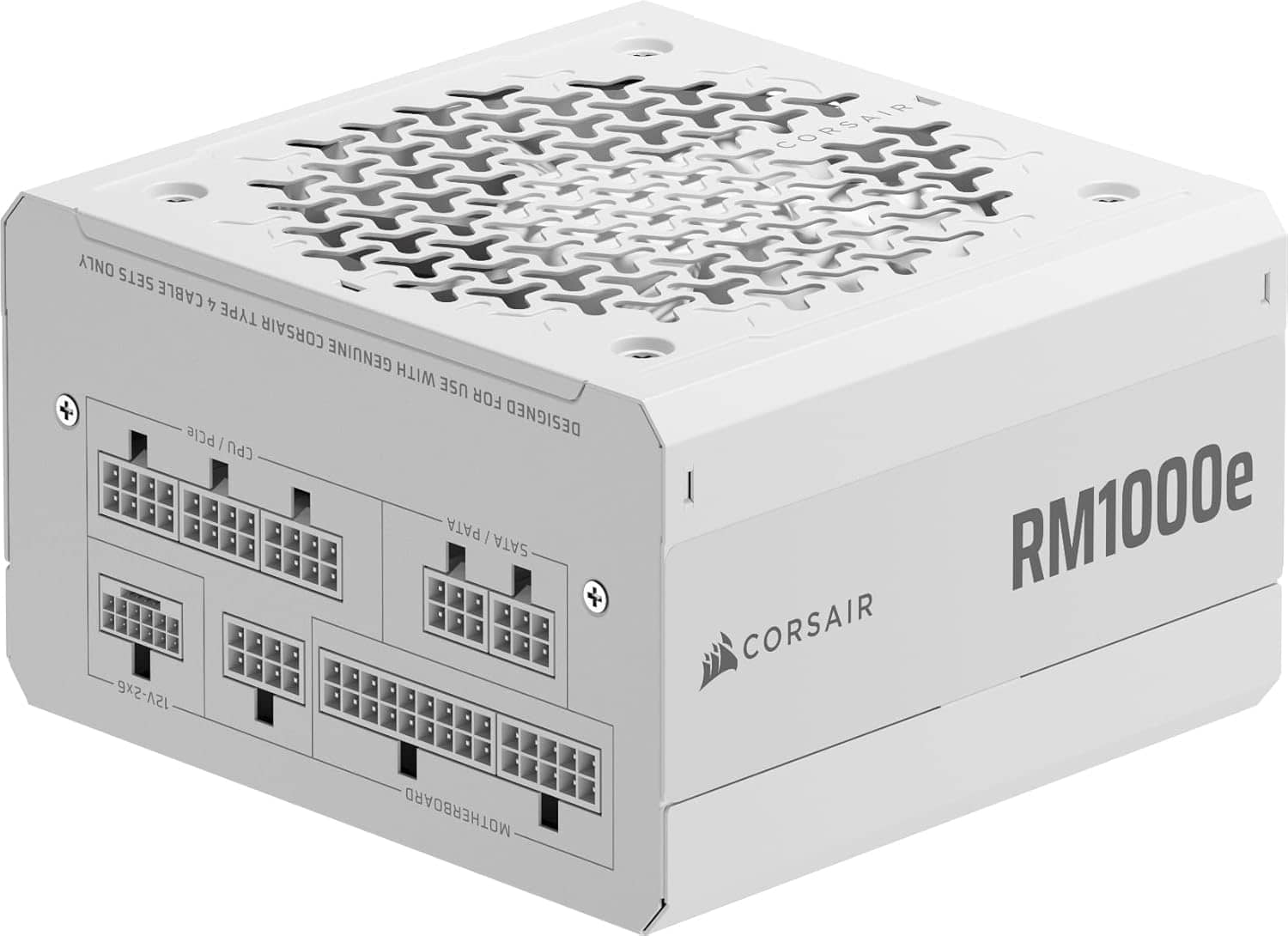 CORSAIR RM1000e (2025) Fully Modular Low-Noise ATX Power Supply with 12V-2x6 Cable – ATX 3.1 & PCIe 5.1 Compliant, Cybenetics Gold Efficiency, 105°C-Rated Capacitors, Modern Standby Mode – White