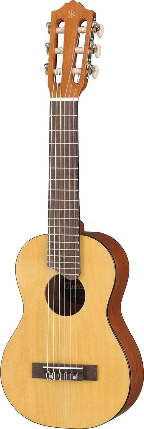 Yamaha Acoustic Guitalele, GL1 – A hybrid between guitar and ukulele (70 cm) with 6 Strings (3 nylon/3 metal wound, commonly known as a nylon string set) and Fitted Yamaha Gigbag – Natural