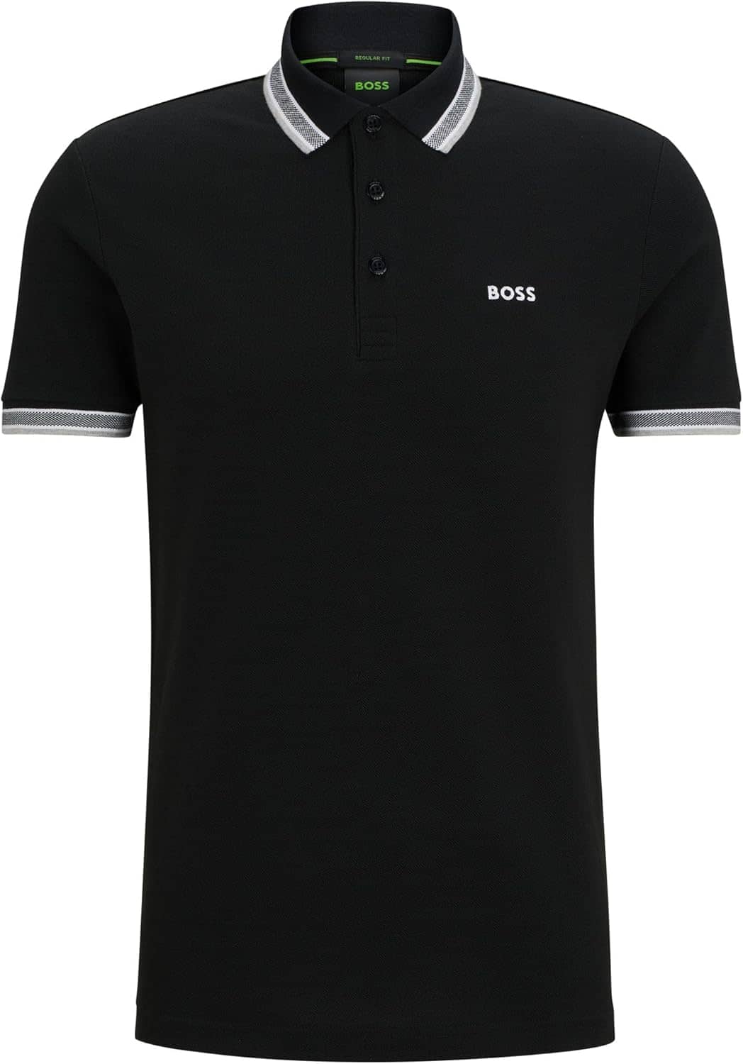 BOSS Men's Polo Shirt, Regular Fit, Black, L