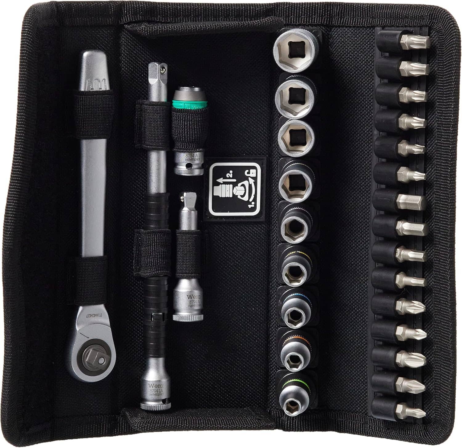 WERA 05004018001 Metric 1/4-inch Drive Zyklop 8100 SA8 Metal-Switch Slim Ratchet and Socket Set (28 Pieces)