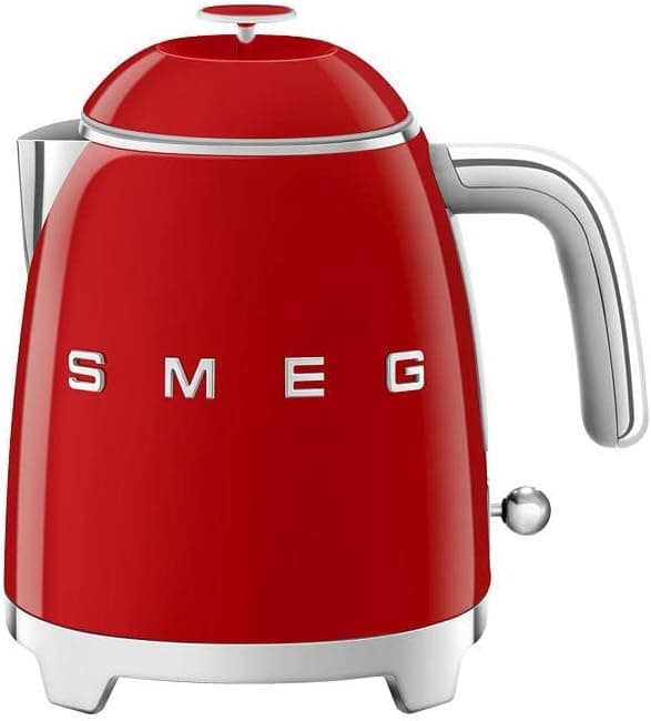 Smeg, KLF05RDEU Small Electric Kettle 0.8 L, Stainless Steel Filter, Safety Shut-Off, Water Level Indicator, Non-Slip Base and Integrated Cable Winder, Power 1400 W, Red