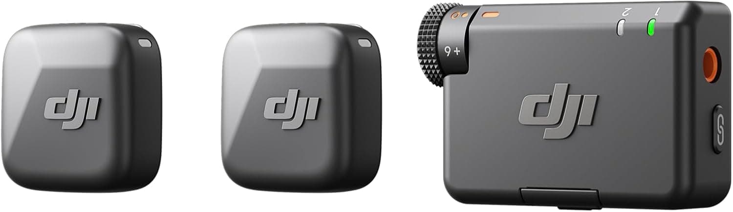 DJI Mic Mini (2 Transmitters + 1 Receiver), Detailed Sound, Wireless Lavalier Microphone for Camera/Android, 2 Person Vlog, Team Production