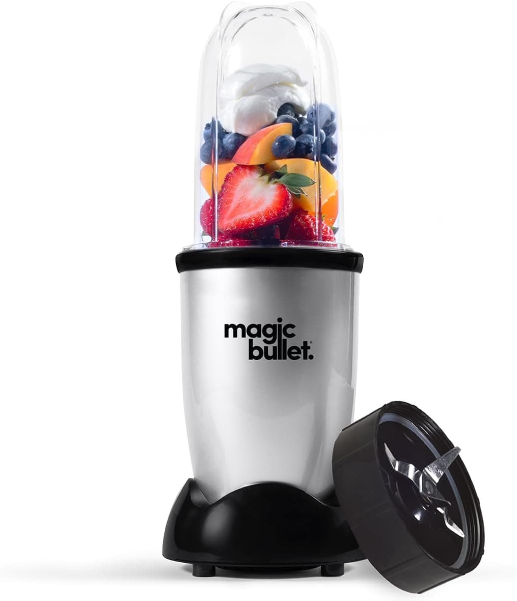 nutribullet magic bullet Starter Kit - All-in-one Food Processor & Blender - 10,000 RPM Speed - 4 Piece Kit with High Torque Power Base, Tall Cup & Flip Top Lid & Cross Blade - For Meal Prep
