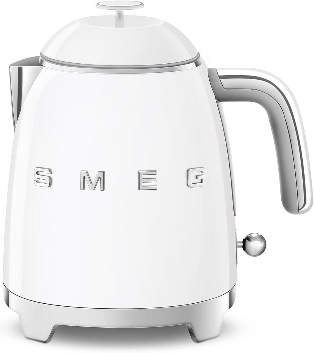 Smeg, KLF05WHEU Small Electric Kettle 0.8 L, Stainless Steel Filter, Safety Shut-Off, Water Level Indicator, Non-Slip Base and Integrated Cable Winder, Power 1400 W, White