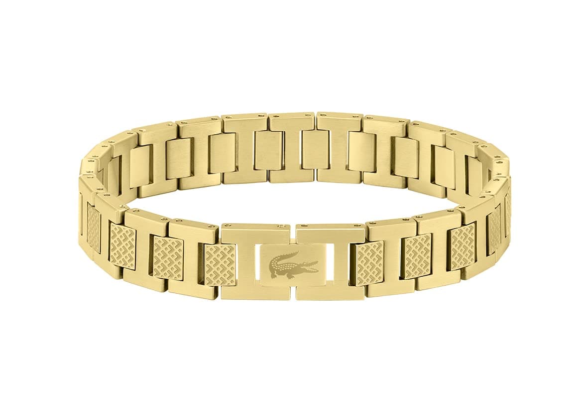 Lacoste Metropole Bracelet – Unisex H-Link with Crocodile Clasp – Adjustable Polished Finish Accessory