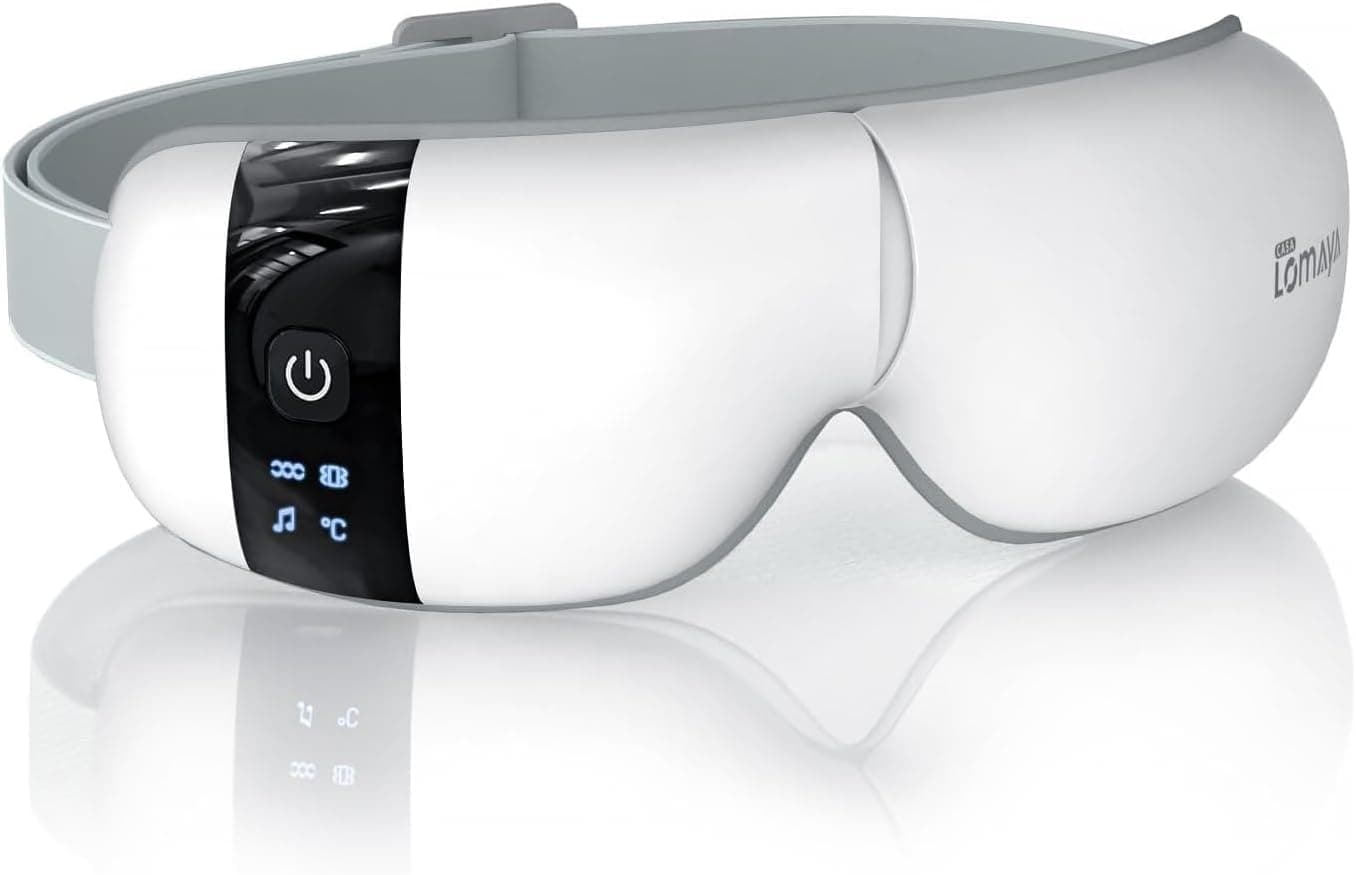 2024 New Design 360° Airbag Eye Warmer, Hot Eye Mask, Foldable, Sleeping Specialist, Eye Care, Eye Care (Vibration x Air Pressure x Graphene Heating), USB Rechargeable, Bluetooth Music, Auto 