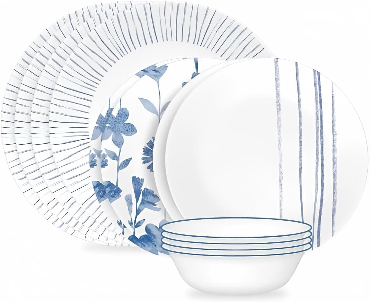 Corelle® Botanical Stripes 12-piece Dinnerware Set, Service for 4, 1149161