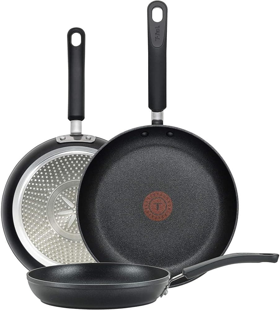 T-fal Experience Non Stick Fry Pan Set 3 Piece, 8, 10.25, 12 Inch Induction Oven Broiler Safe 400F, Cookware, Kitchen Cooking Set, Pots and Pans, Skillets, Frying Pans, Dining, Dishwasher Saf