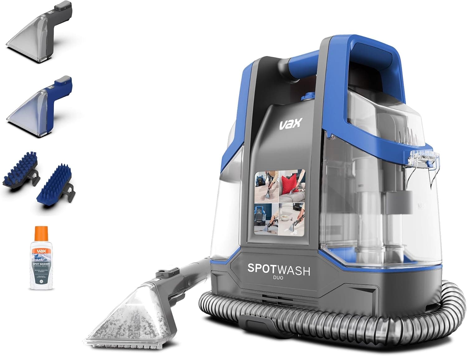 VAX SpotWash Duo Spot Cleaner, For Stains, Spills &amp;amp; Pet Messes, Suitable for Car, Sofa, Upholstery, Compact, Handheld Cleaning Machine Includes Pet Tool &amp;amp; Vax 250ml Solution, 