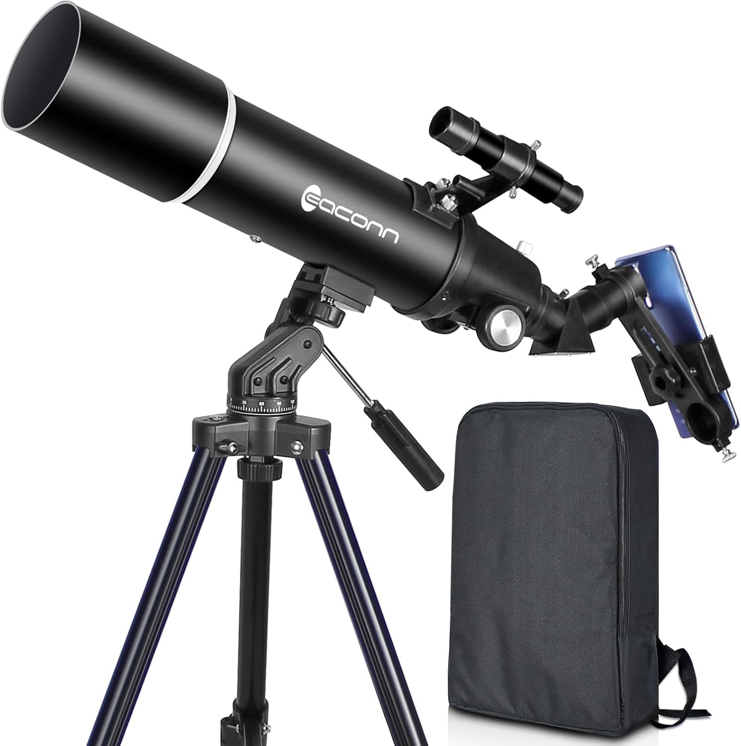 Telescopes for Adults Astronomy, 80mm Aperture 600mm Refractor Telescope for Kids &amp;amp; Beginners, Compact and Portable Travel Telescopio with Backpack