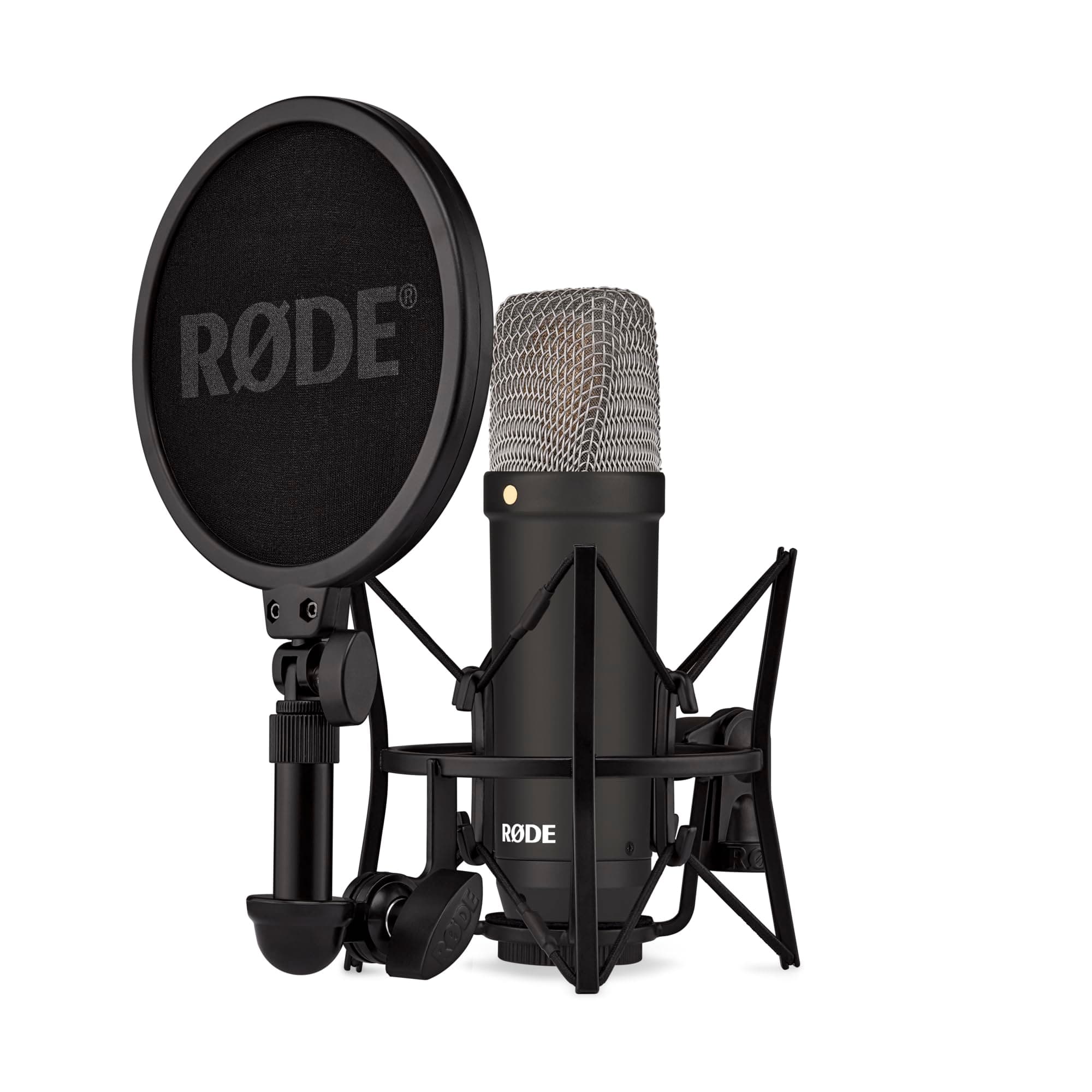 RØDE NT1 Signature Series Large-diaphragm Condenser Microphone with Shock Mount, Pop Filter and XLR Cable for Music Production, Vocal Recording, Streaming and Podcasting