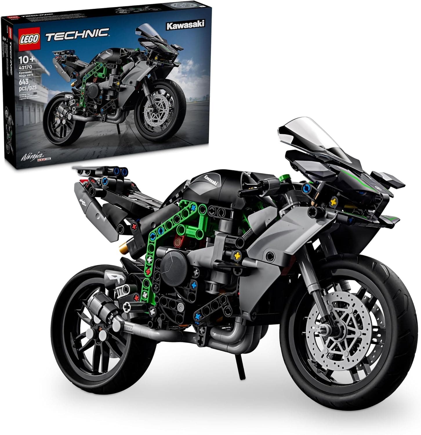 LEGO Technic Kawasaki Ninja H2R Motorcycle Toy - Building Toys for Kids, Boys & Girls, Ages 10+ - Kickstand for Display - Model Kit Birthday Gift - 42170