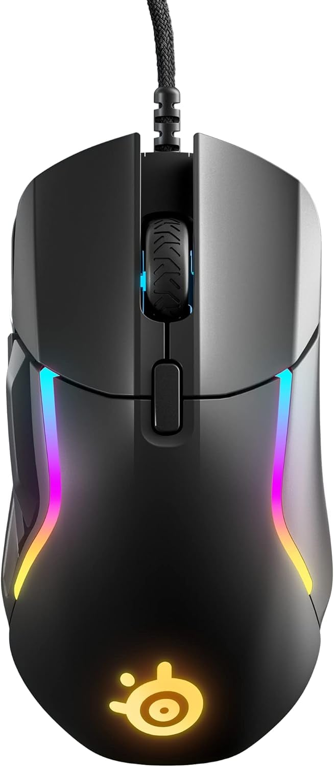 SteelSeries Rival 5 Gaming Mouse — FPS, MOBA, MMO, Battle Royale — TrueMove Air 18,000 CPI Optical Sensor — 9 Programmable Buttons — Competitive Weight 85 g, Black