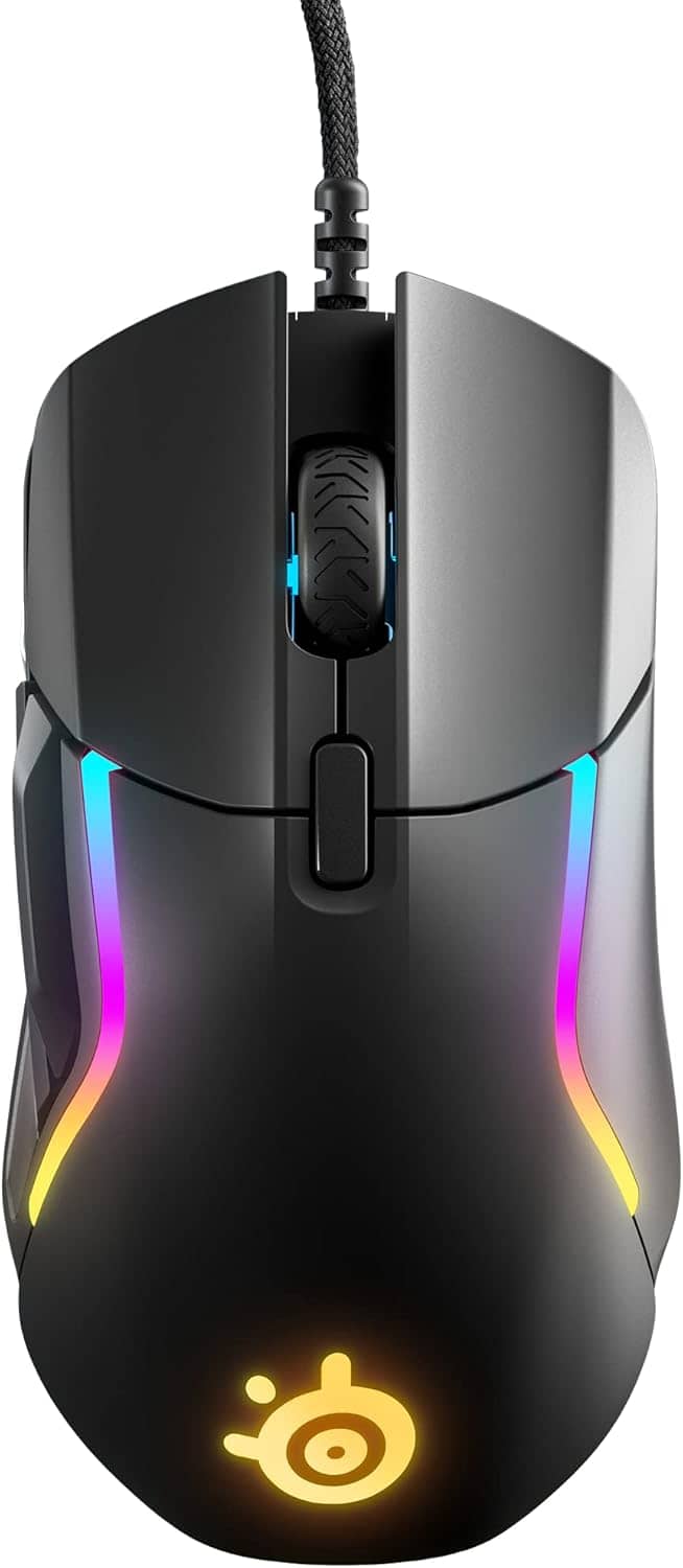 SteelSeries Rival 5 Gaming Mouse — FPS, MOBA, MMO, Battle Royale — TrueMove Air 18,000 CPI Optical Sensor — 9 Programmable Buttons — Competitive Weight 85 g, Black