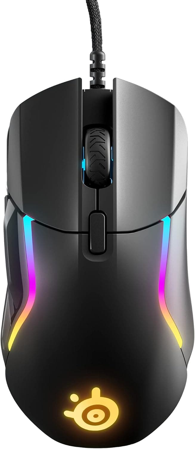 SteelSeries Rival 5 Gaming Mouse — FPS, MOBA, MMO, Battle Royale — TrueMove Air 18,000 CPI Optical Sensor — 9 Programmable Buttons — Competitive Weight 85 g, Black